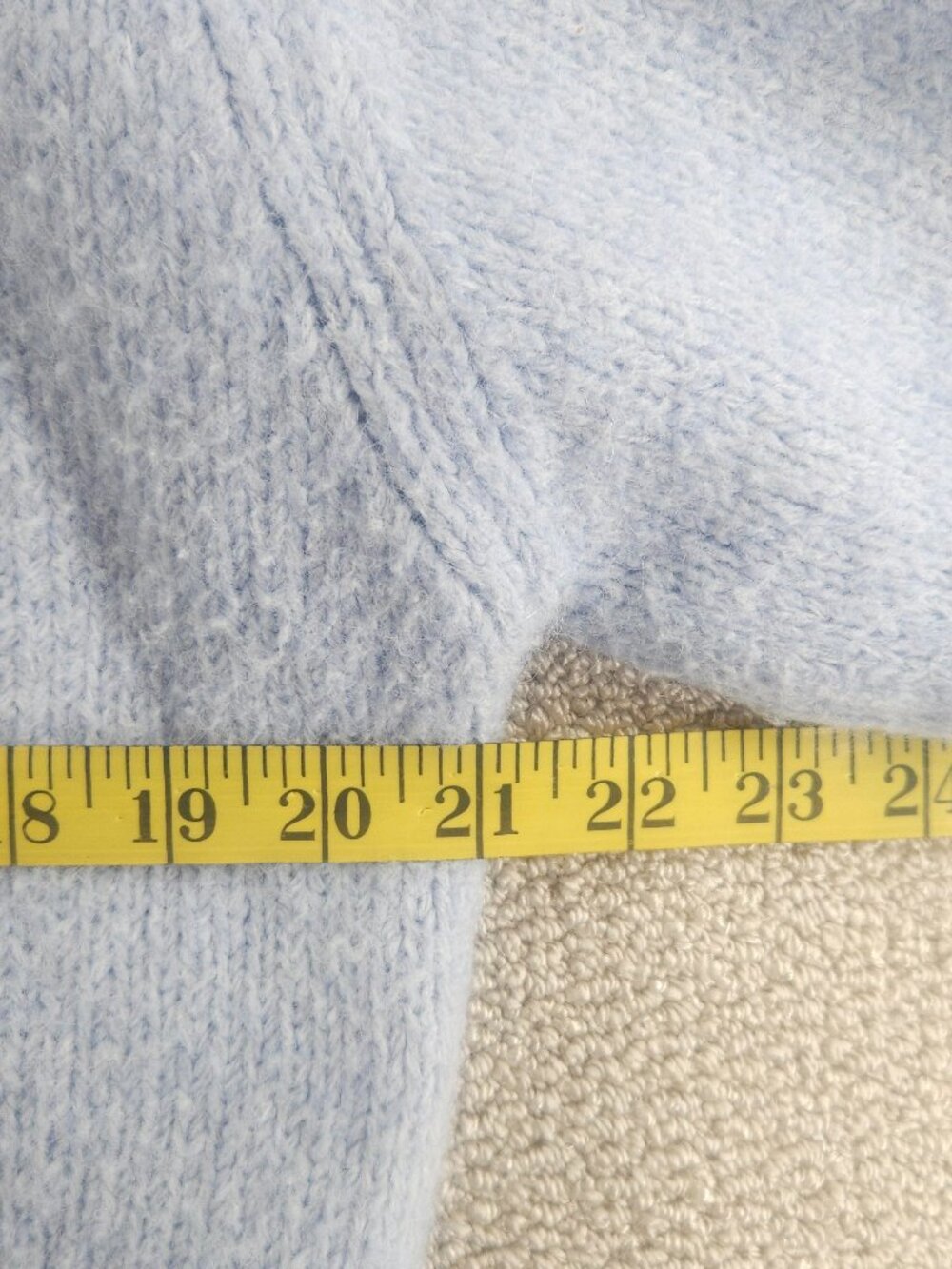 Zara Boxy Cropped Sweater — Powder Blue, Puff Sleeves, Size M - Picture 5 of 6